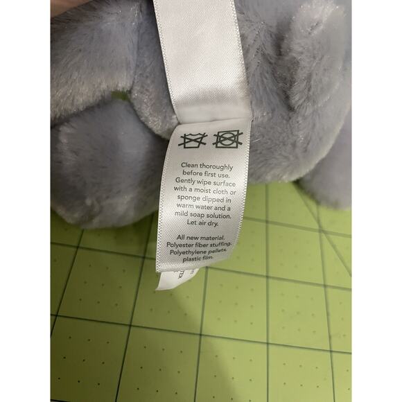 Carters Child of Mine 8" Gray Plush Baby Elephant Rattle Crinkle Stuffed Animal - Picture 7 of 9